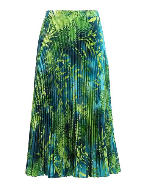 versace jungle print skirt|Versace: Green Jungle Print Skirt .